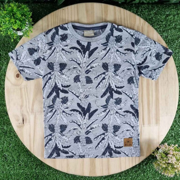Camiseta Floral Cinza Infantil Milon