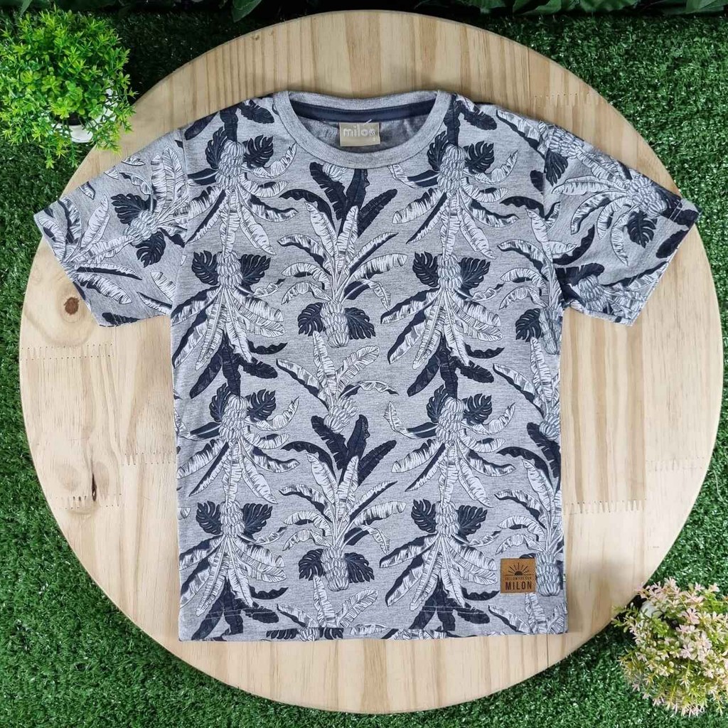 Camiseta Floral Cinza Infantil Milon
