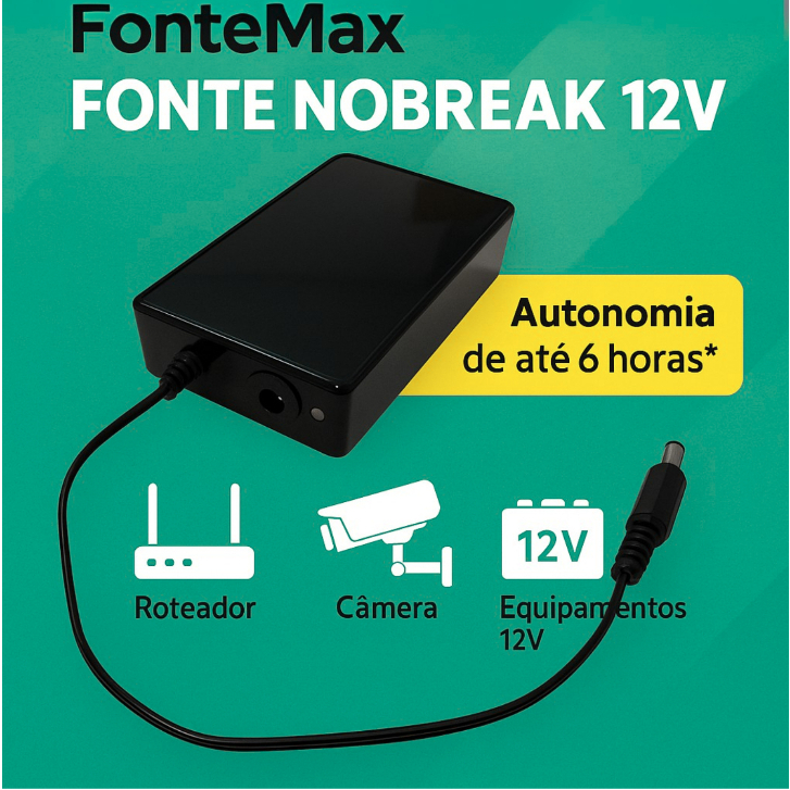 Mini Nobreak 12v 12w- Mini Ups Para Roteador, Câm