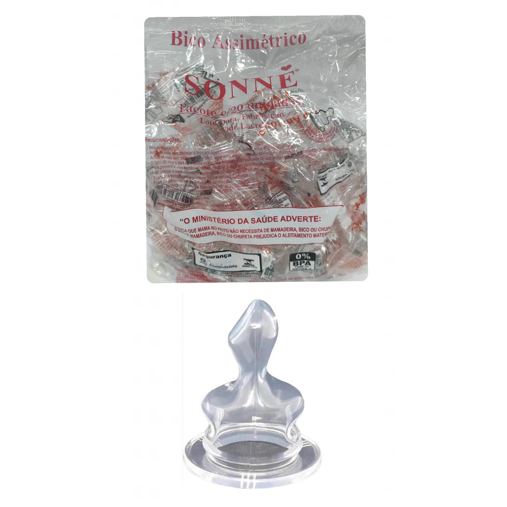 Bico De Mamadeira Silicone Anatômico Pacote 10 Unidades Marca Sonne