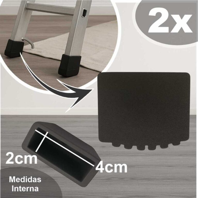 2x Ponteira Pé Borracha Sapata Para Escada De Alu