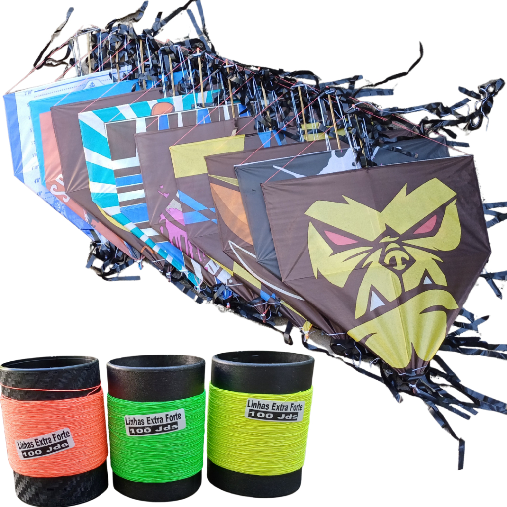 Pipas Kit Pipeiro 10 Pipas De 50 Centímetros com Rabiola Acompanha 3 Linhas .