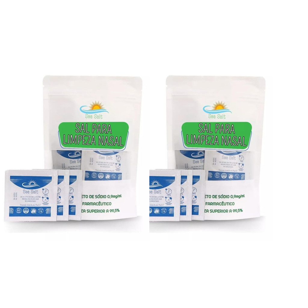 Soro Fisiologico Em Pó Nasal, Lavagem Nariz Kit C/120 Sachês