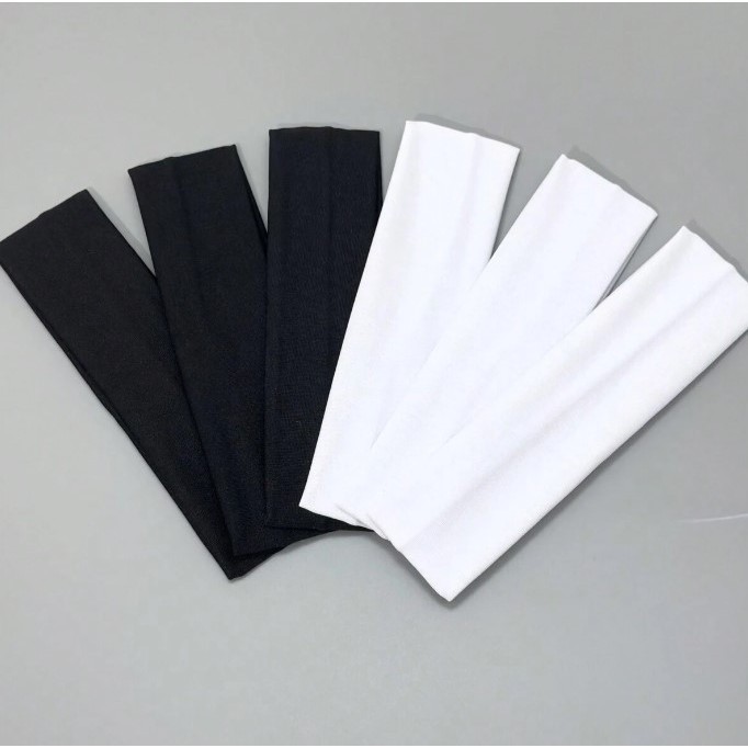 Faixa de Cabelo Elástico Tiara Branco Preto Giná