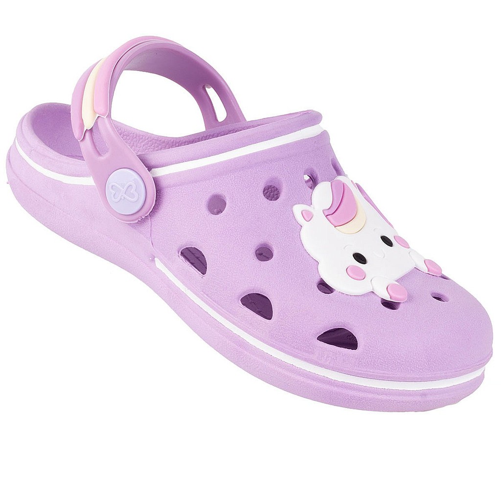 Babuche Infantil Feminino Baby com Enfeite de Unicórnio  WorldColors – Lilás