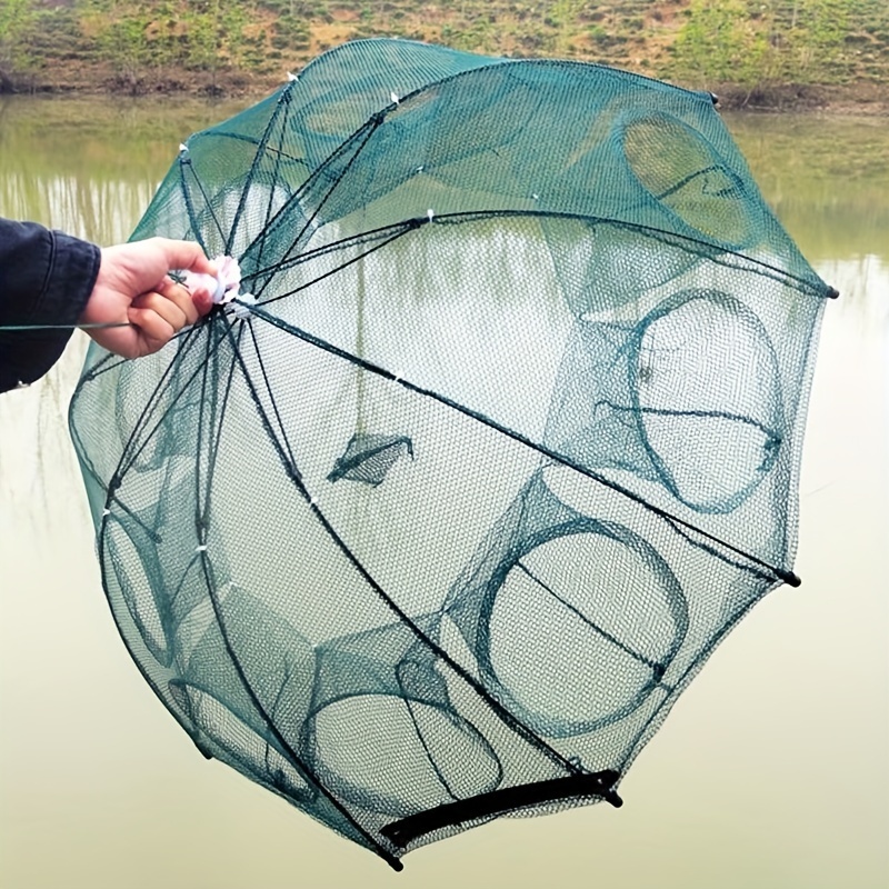CONFORTO>>Armadilha Covo Peixe Isca Viva Lambaris Camarões 90×90 peixes com 6 entradas Rede Retrátil
