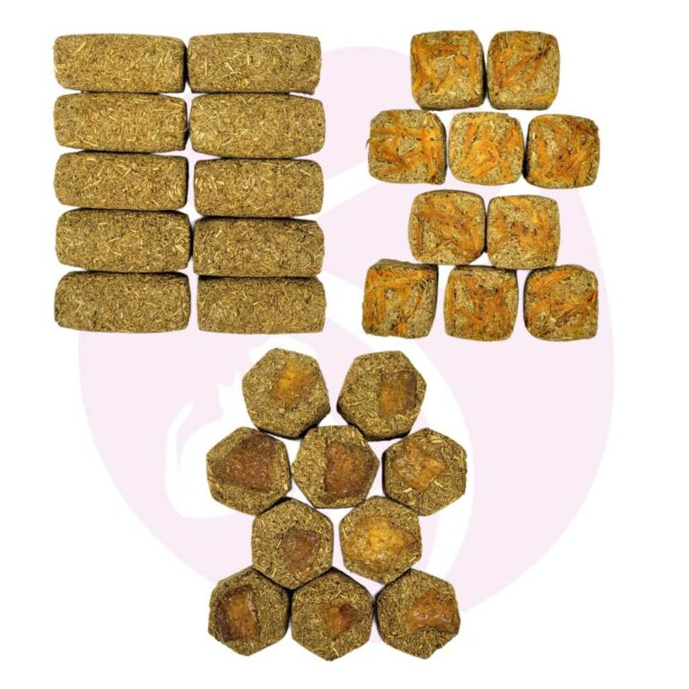 Kit Com 3 Biscoitos De Feno Saborizado Para Roedor