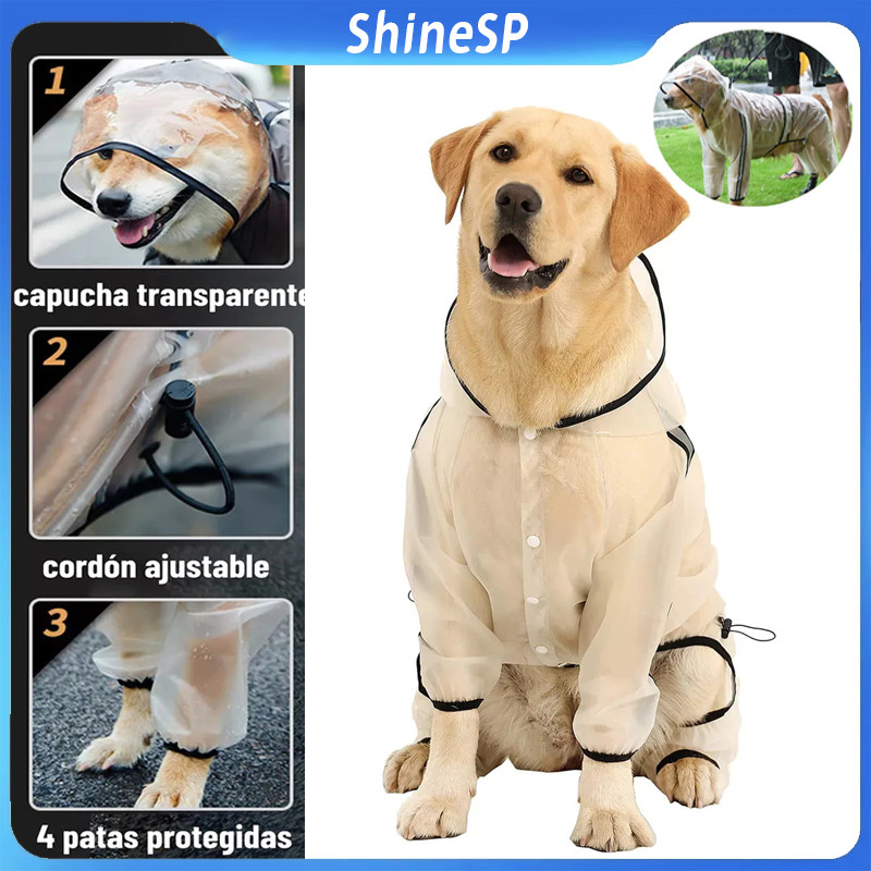 Capa De Chuva Para Cães Grandes Gatos Transparentes À Prova Dágua Roupas Chuvosos Com