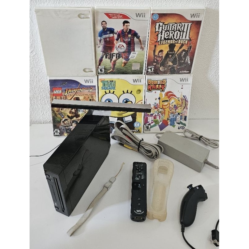nintendo wii black completo com jogos e acessórios