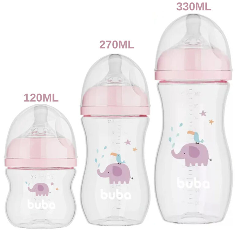 KIT C/ 3 MAMADEIRAS EASY FLOW ELEFANTE ROSA 120ML/