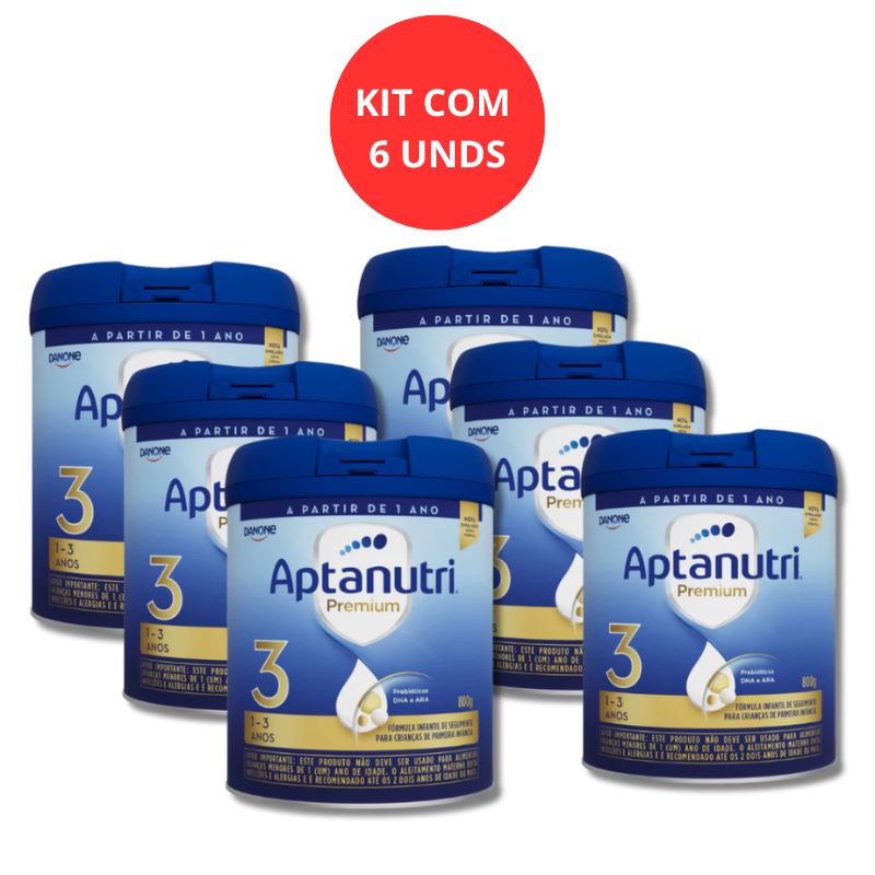 KIT C/6 Latas Aptanutri Premium N°3 800gr 1-3 Anos