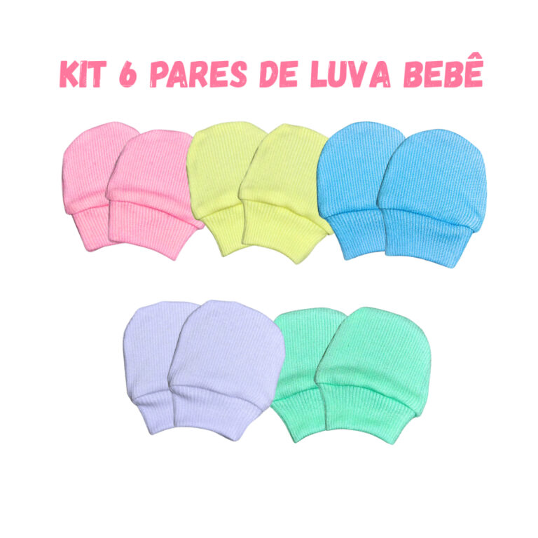 Kit 6 Pares Luvinhas Para Bebê Luvas Para Recém 