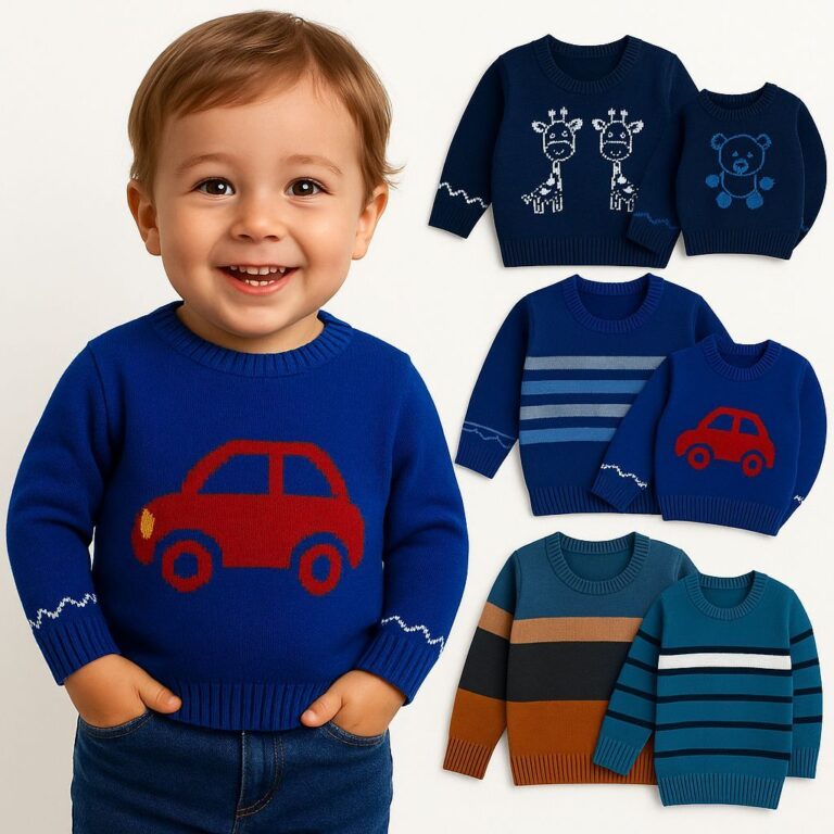 Kit 3 Blusas Tricô Infantil Inverno | Roupa Lã Q