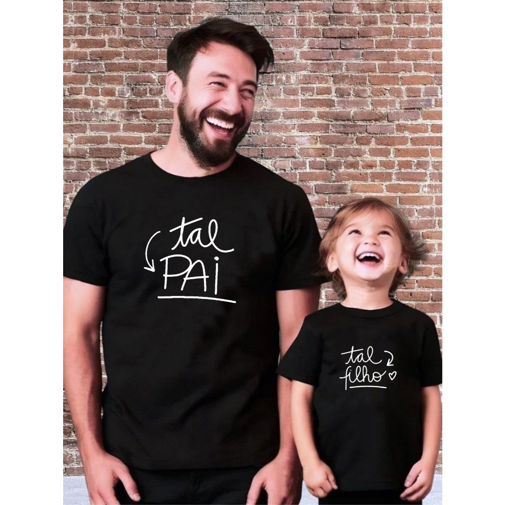Kit 2 Camisetas Pai e Filho Homenagem Tal Pai Tal Filho 100% Algodão