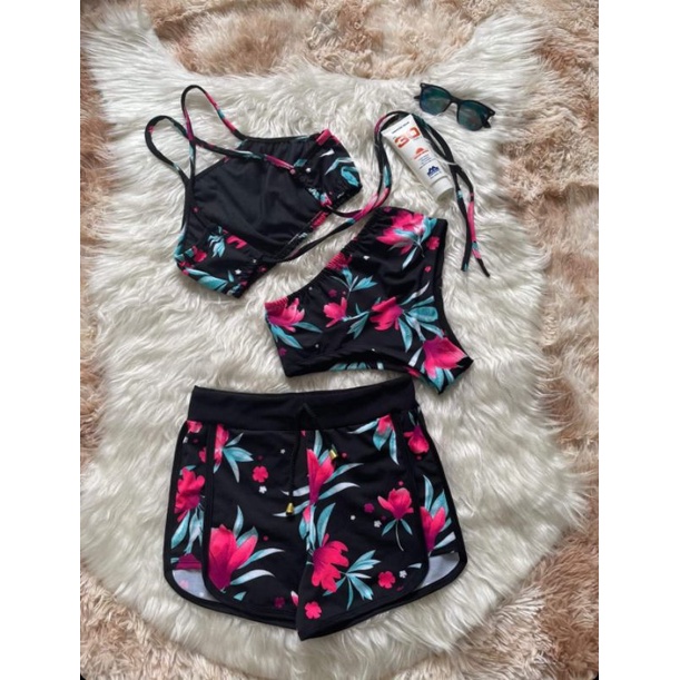 CONJUNTO 3 PEÇAS CRUZADO (BIQUINI + SHORTS 3 PEÇ