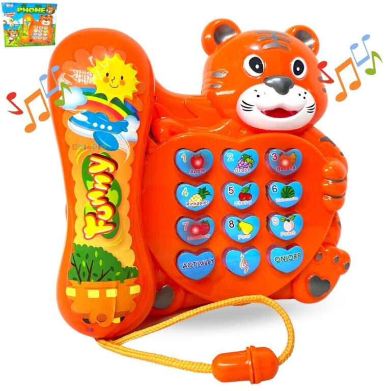 Telefone Musical Infantil Animal Tigre Brinquedo E