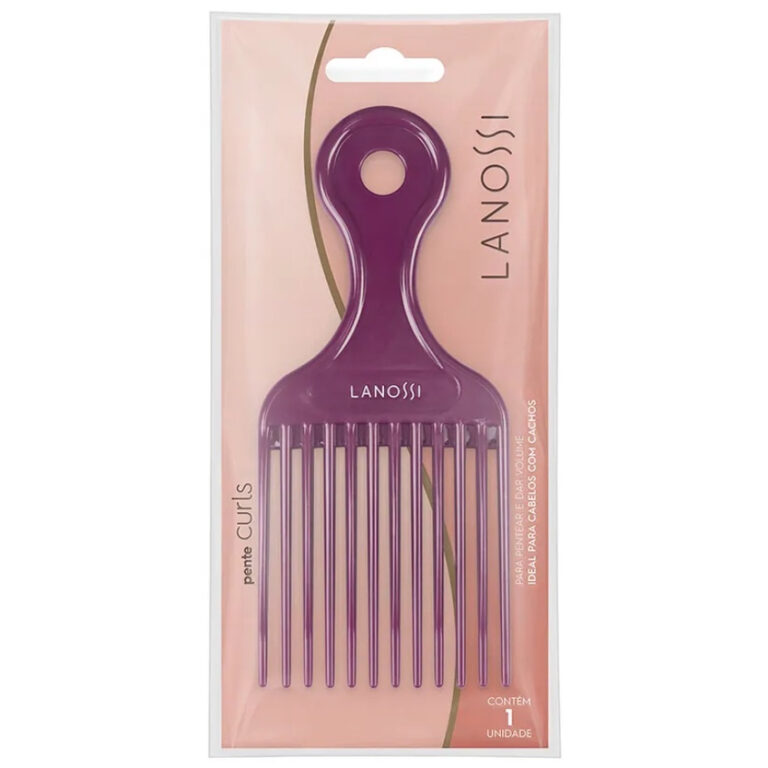 Pente Garfo Para Cachos Curls Violet Lanossi LS200
