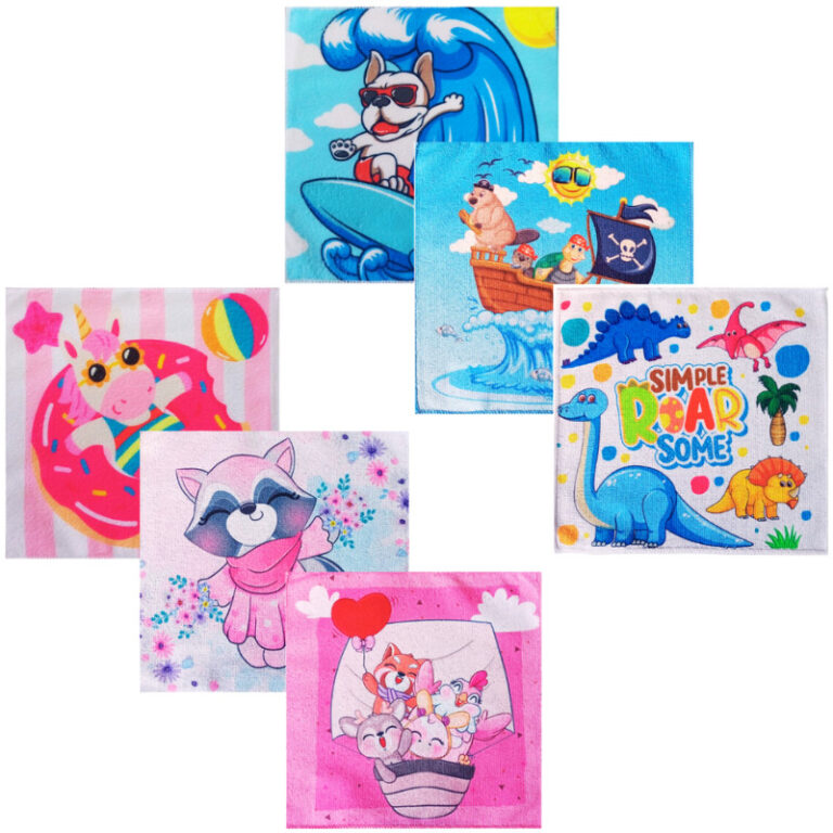 Kit com 6 Toalhas Infantil Escolar Rosto Lancheira