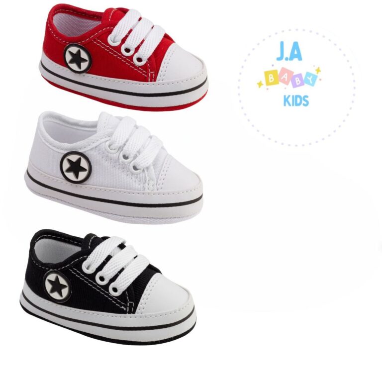 Kit 3 pares de tênis  unisex para bebê