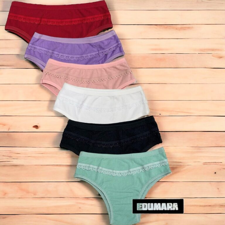 Kit 6/5/4/3/2/1 Calcinha Infantil Canelada Forro E