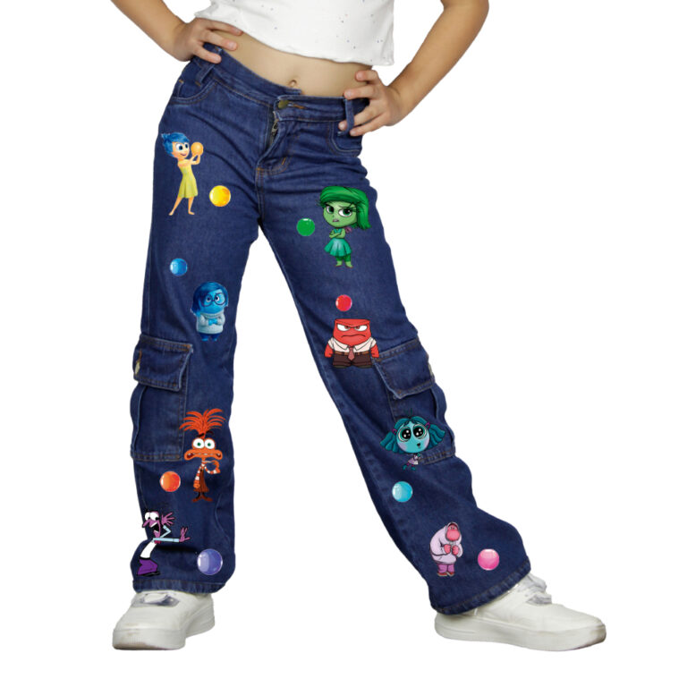 Calça Jeans Infantil Feminina Estampada roupa inf