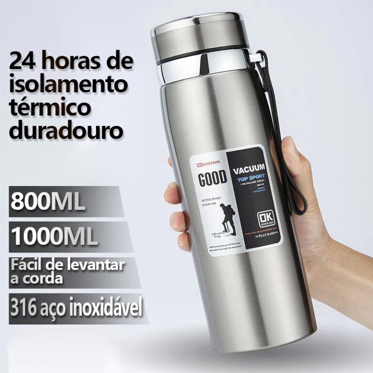Garrafa 800ml/1000ml Inox Térmica Com Infusor Pra