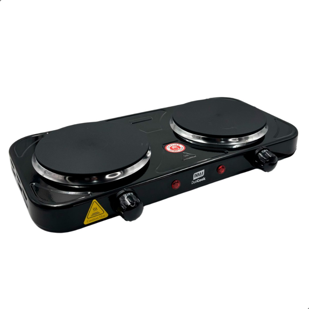Fogão Elétrico Portátil 1 e 2 Bocas Cooktop de Mesa Inox com Controle de Temperatura 1000W/2000W