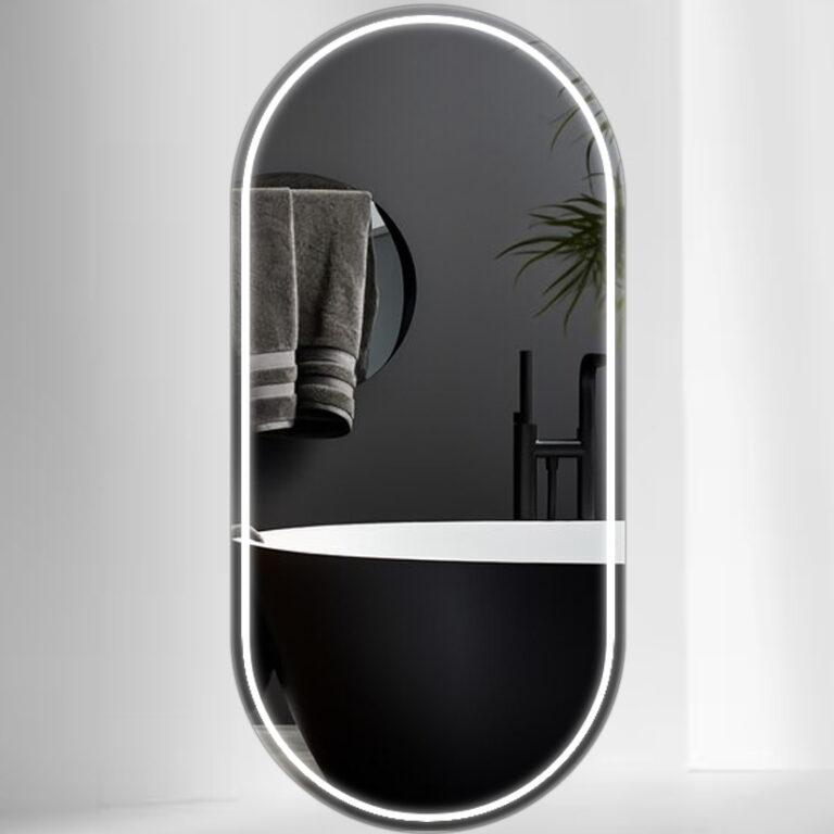 Espelho Oval 40x80cm com LED  3 Cores de Luz Desig
