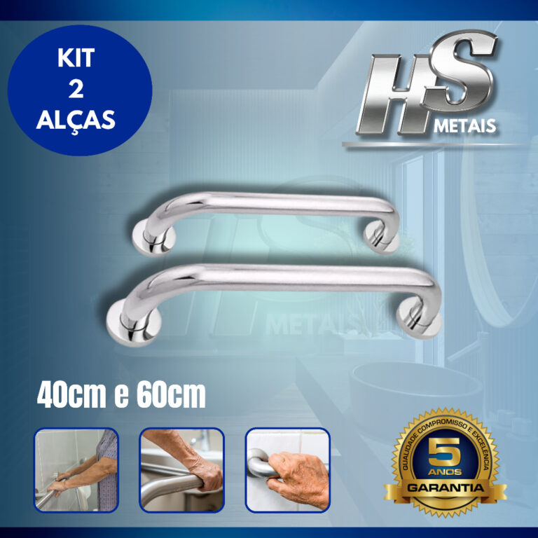 KIT 2 ALÇAS DE SEGURANÇA 40CM E 60CM PARA BANHEI