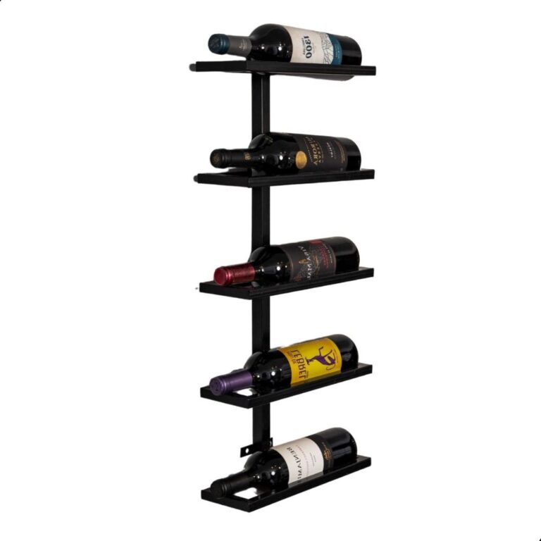 Suporte De Vinho Adega De Parede Supensa 5 Garrafa