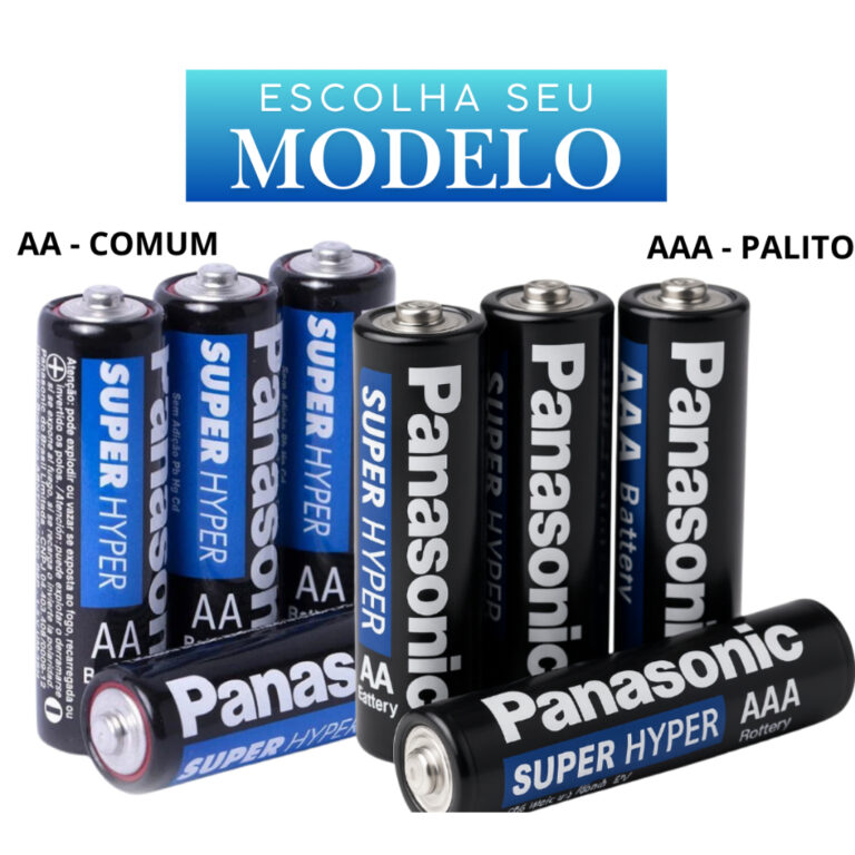 Pilhas Panasonic AA ou AAA | Palito ou Comum | Kit