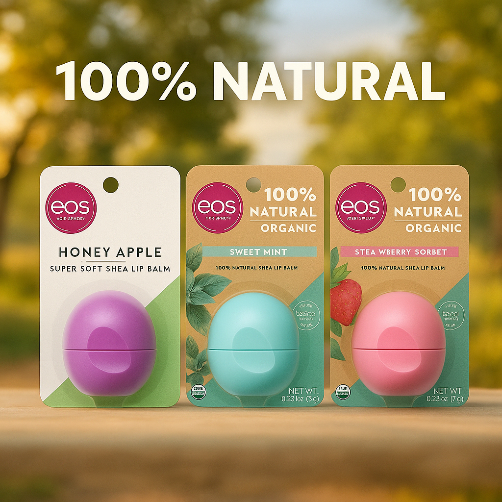 Lip Balm EOS | Hidratante Labial EOS | 100% Natural | Proteção Diária | Original