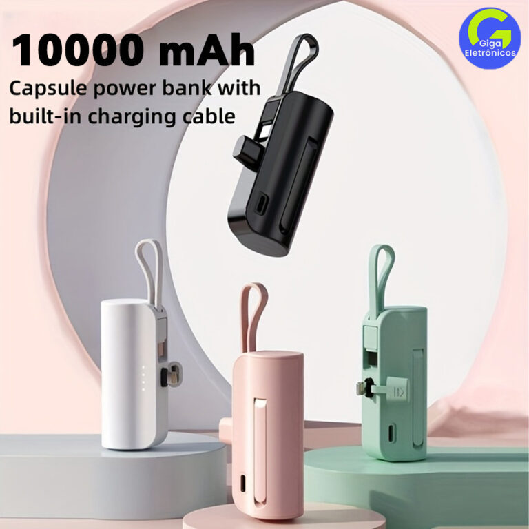 Power Bank Mini 10000mAh para Viagens: Recarga Sem