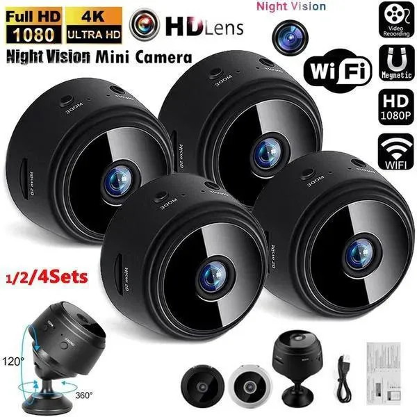 Kit Câmeras Mini A9 1080P WiFi com Visão Noturna
