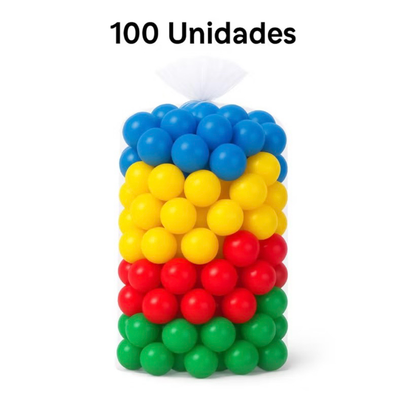 100 Unidades de Bolinha Plástica Colorida Piscina Promoção 15, 25, 50 e 100 – Não Amassam