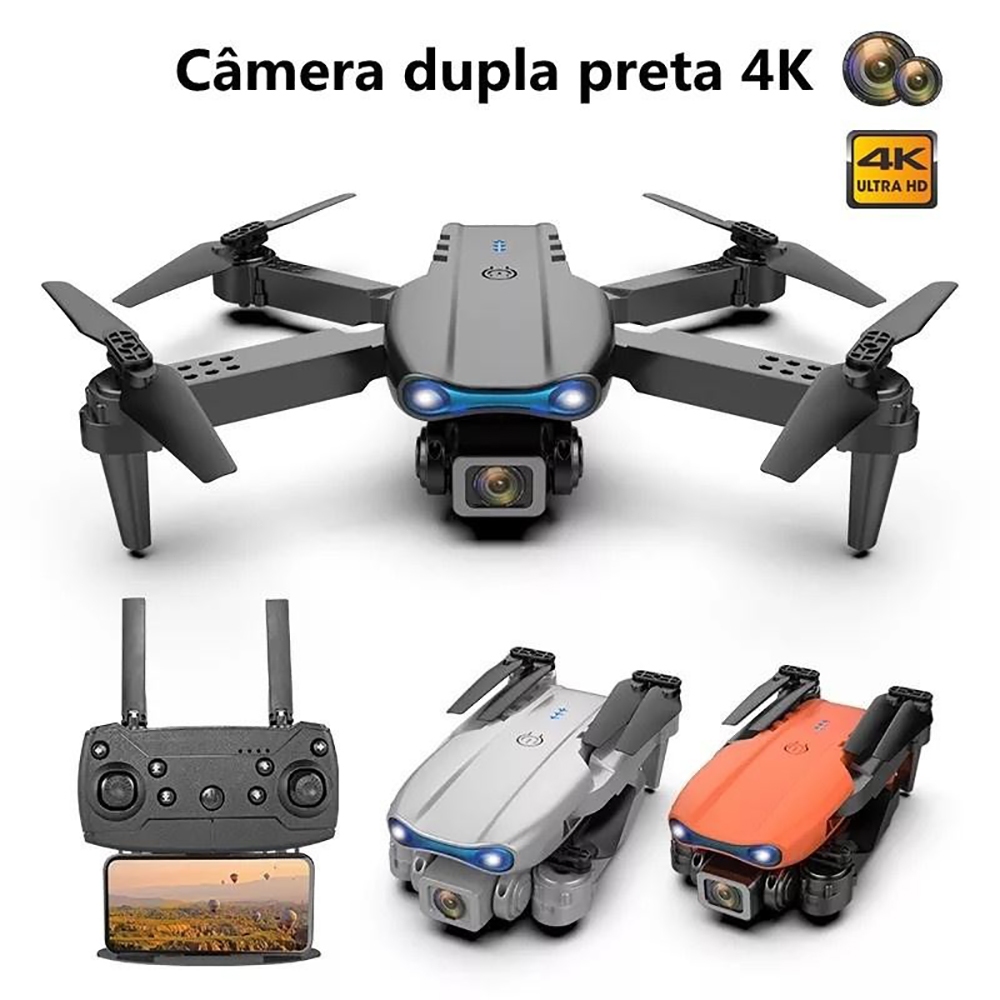 DLI Drone E99 Com Câmera 4k HD Grande Angular WiFi Posicionamento Visual