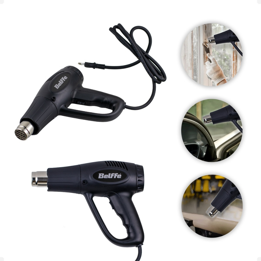 Soprador Térmico Preto 1500w ou 2000w Ar Quente Portátil Duas Temperaturas Belffe