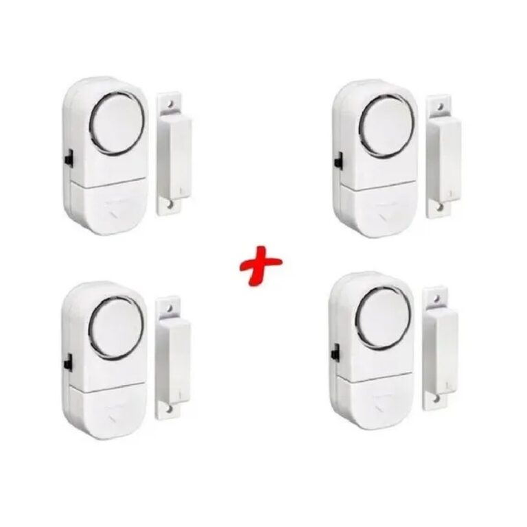 Kit 4 Sensor Alarme Magnético Sirene Porta Janela