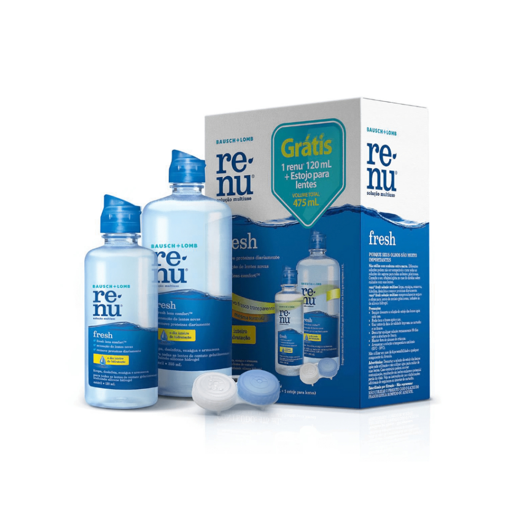 Kit Renu Fresh Solução Limpeza Lentes De Contato Bausch
