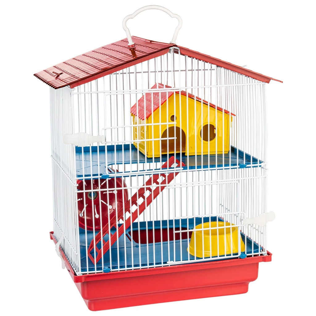 Gaiola Hamster Roedores 2 Andares Teto Plástico Jel Plast Conforto Qualidade