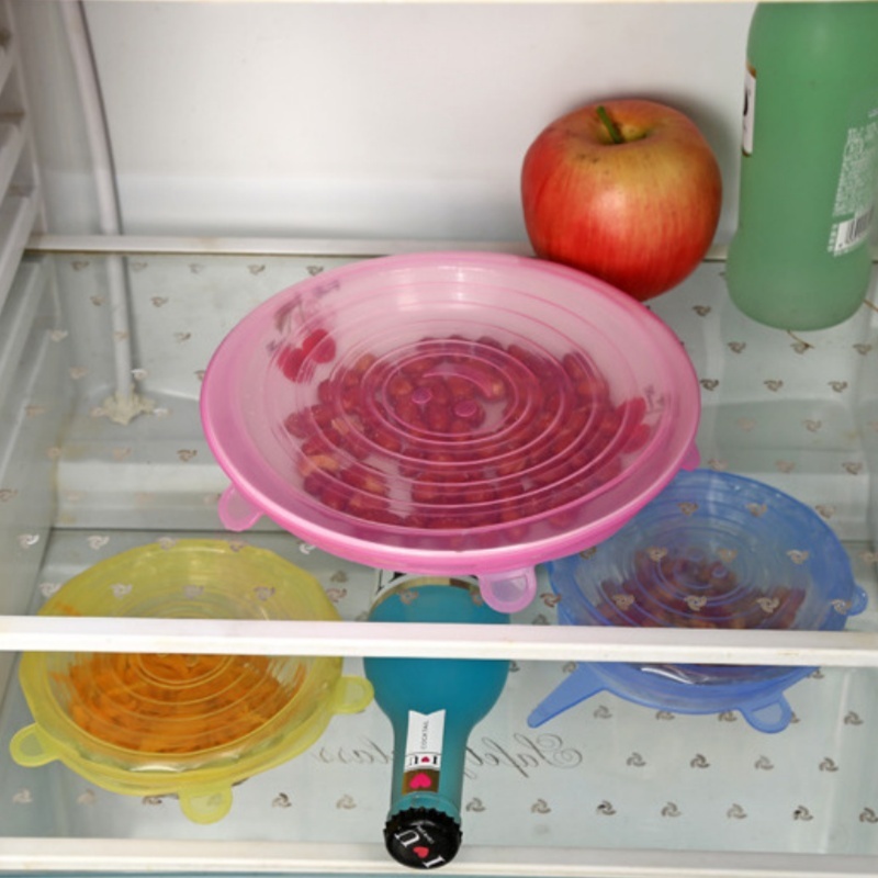 6 Peças Tampa Silicone Material De Segurança Conservação Dos Alimentos Forno De Microondas Disponíve