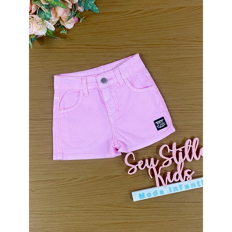 Shorts Infantil Catavento Verão Rosa Claro