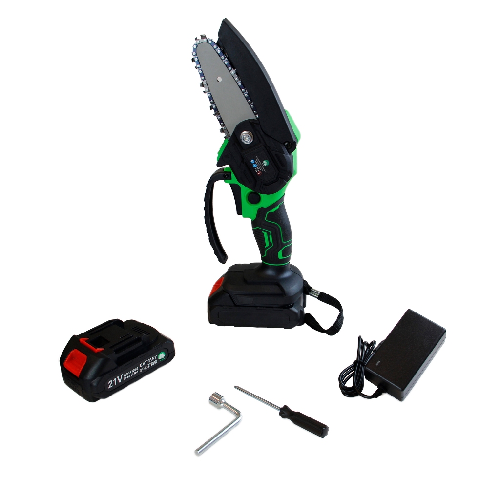 Mini Motosserra Elétrica Sem Fio Portátil Bivolt 110v/220v 4 Polegadas 2 Baterias e Maleta Hagra