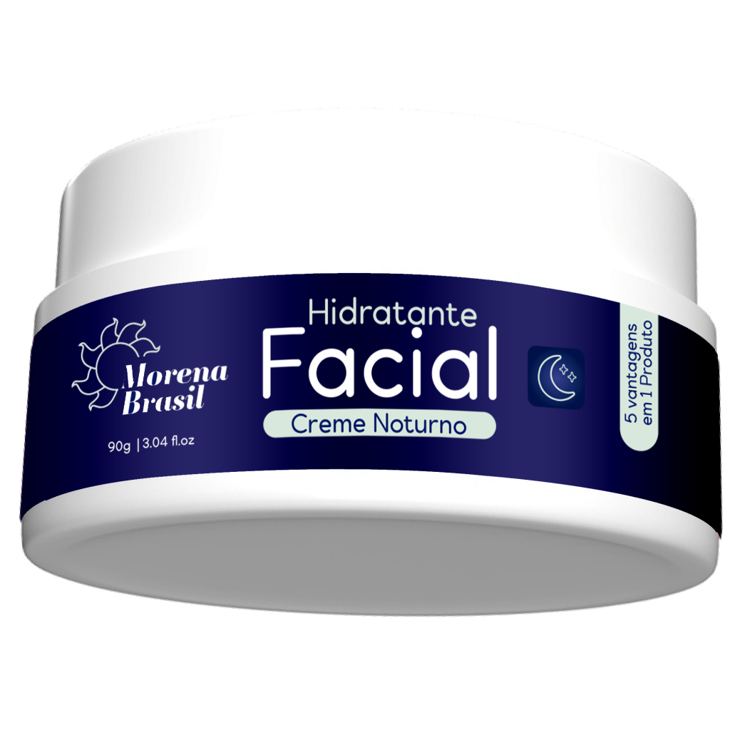 Kit 3X Creme Facial Noturno 5 em 1 Morena Brasil – Hidratação e Renovação Durante a Noite