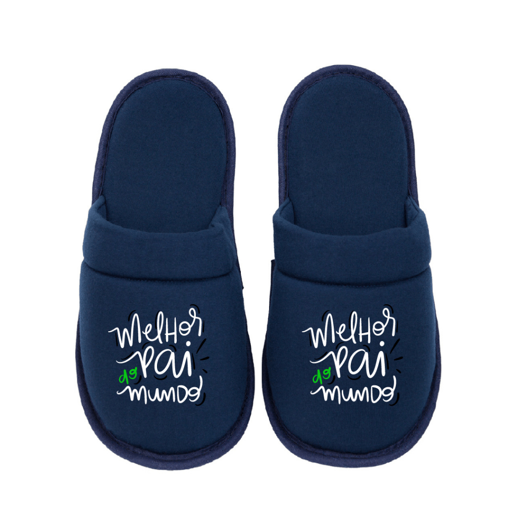 Pantufa Dia dos Pais – Chinelo de Quarto em Meia Malha com solado Borracha Eva