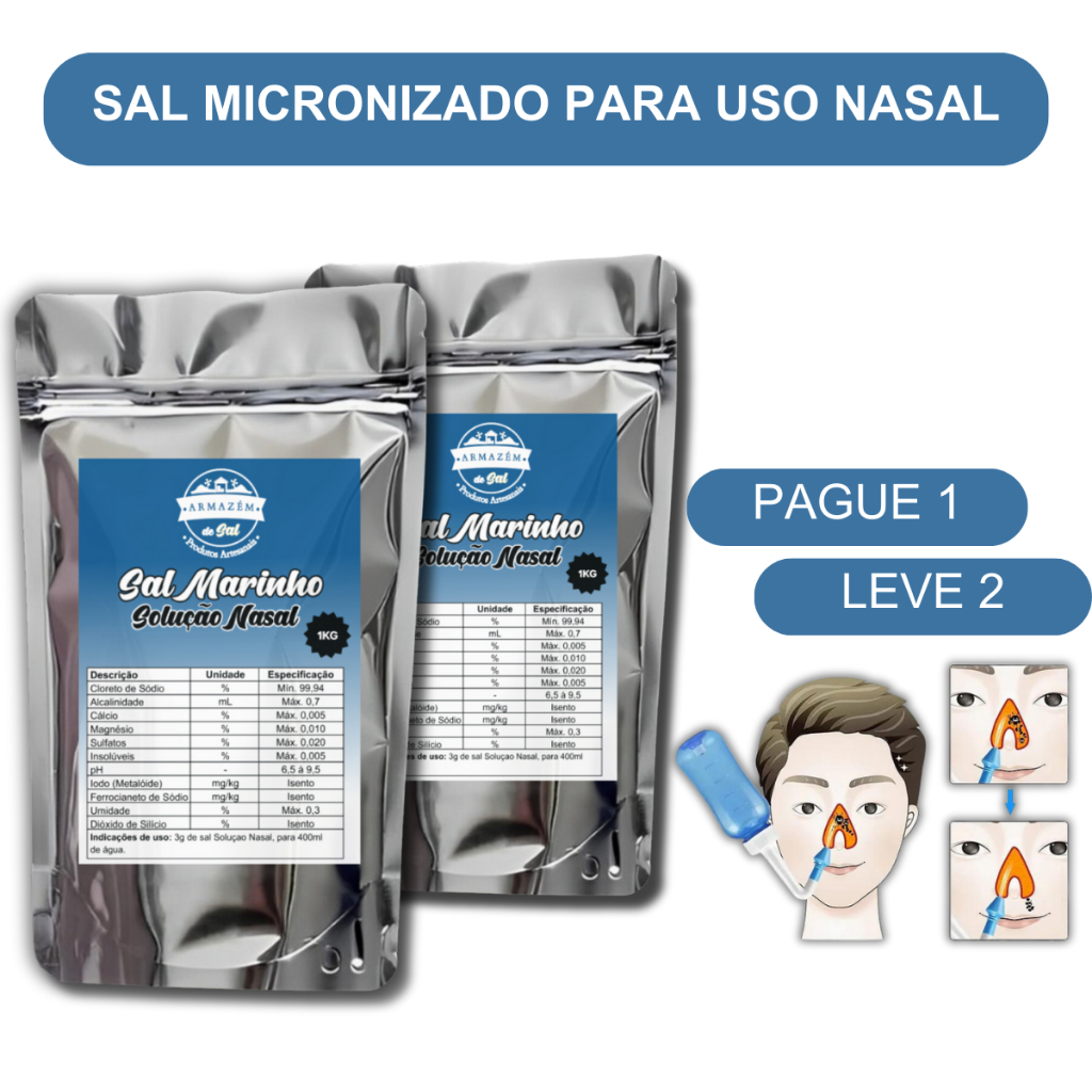 Sal Em Pó (micronizado Sem Iodo) P/ Lavagem Nasal 2kg