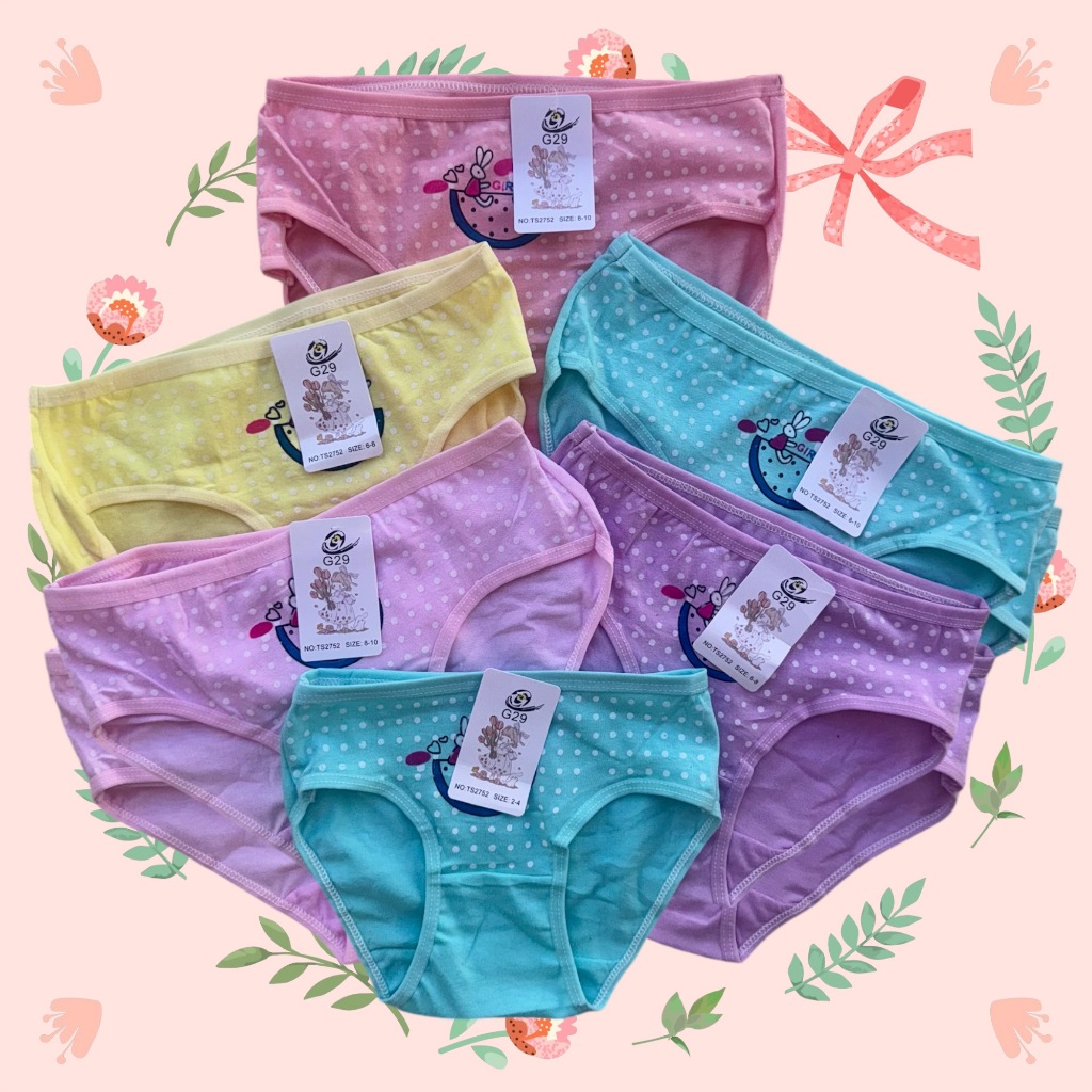 Kit com 02/05/10 Calcinha Infantil Importada menina Estampada Tam 02 a 10 Anos 100% Algodão Importad
