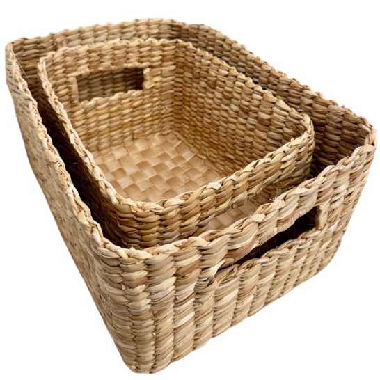 Cesto Caixa Organizadora Natural Retangular Caixa 