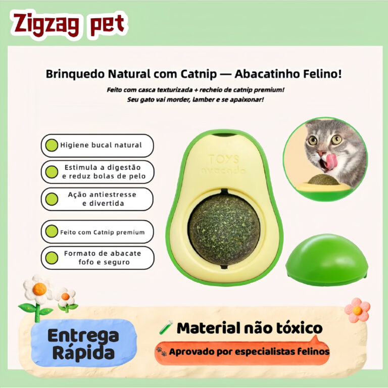 Brinquedo Catnip para Gatos em Formato de Abacate 