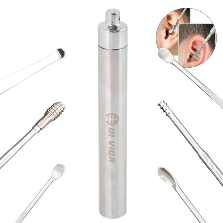 Kit Limpeza de Ouvido  6 Peças em Aço Inoxidáve